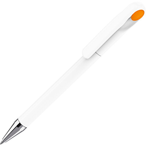 Prodir DS1 TPC Twist Kugelschreiber , Prodir, weiß poliert / orange, Kunststoff/Metall, 14,10cm x 1,40cm (Länge x Breite), Bild 1