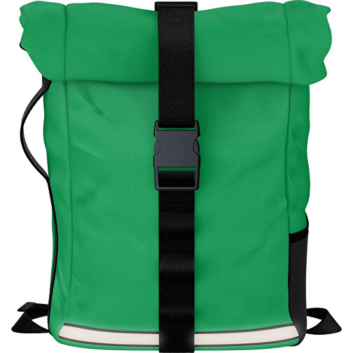 Rolltop Rucksack Comfort , hellgrün / schwarz, Sublimation-fabric 200g - Polyester (PU), 29,50cm x 13,00cm x 33,00cm (Länge x Höhe x Breite), Bild 1