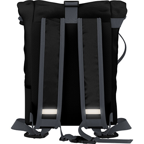 Rolltop Rucksack Comfort , schwarz / dunkelgrau, Sublimation-fabric 200g - Polyester (PU), 29,50cm x 13,00cm x 33,00cm (Länge x Höhe x Breite), Bild 2
