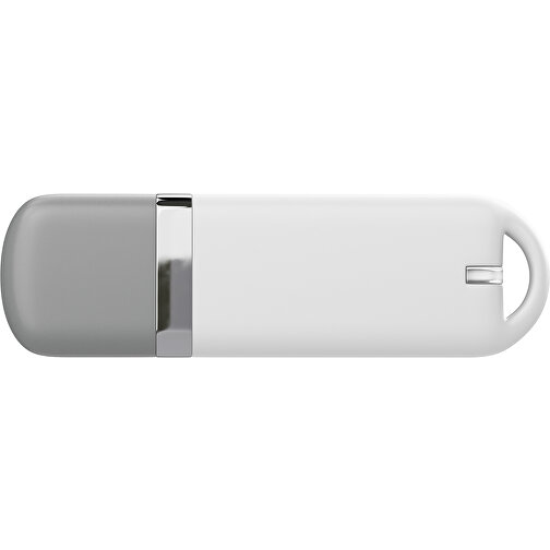 USB-Stick StylishDrive 2.0 , weiß / grau MB , 32 GB , Gummiplastik, Kunststoff MB , 6,20cm x 0,75cm x 2,00cm (Länge x Höhe x Breite), Bild 2