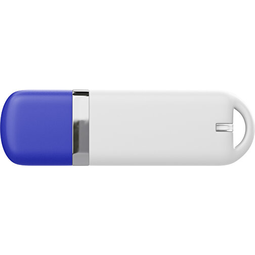 USB-Stick StylishDrive 2.0 , weiß / blau MB , 32 GB , Gummiplastik, Kunststoff MB , 6,20cm x 0,75cm x 2,00cm (Länge x Höhe x Breite), Bild 2