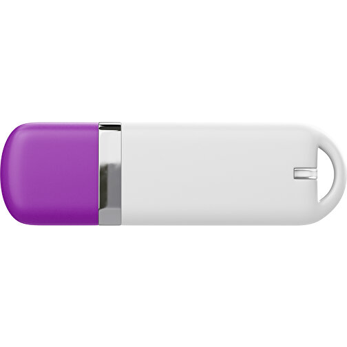 USB-Stick StylishDrive 2.0 , weiß / dunkelmagenta MB , 32 GB , Gummiplastik, Kunststoff MB , 6,20cm x 0,75cm x 2,00cm (Länge x Höhe x Breite), Bild 2