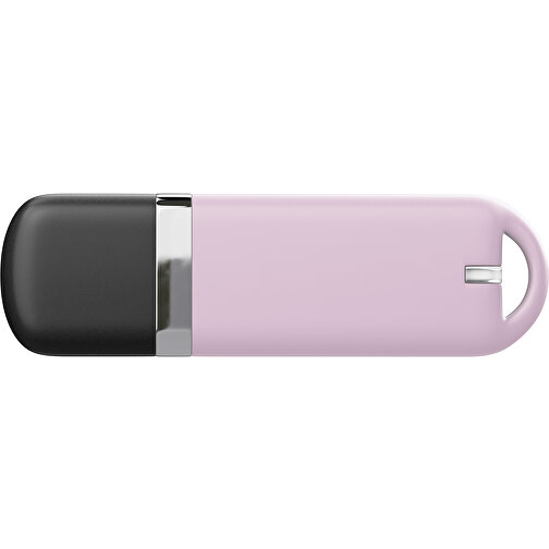 USB-Stick StylishDrive 2.0 , zartrosa /schwarz MB , 16 GB , Gummiplastik, Kunststoff MB , 6,20cm x 0,75cm x 2,00cm (Länge x Höhe x Breite), Bild 2