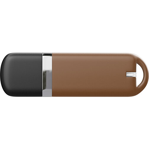 USB-Stick StylishDrive 2.0 , dunkelbraun /schwarz MB , 16 GB , Gummiplastik, Kunststoff MB , 6,20cm x 0,75cm x 2,00cm (Länge x Höhe x Breite), Bild 2