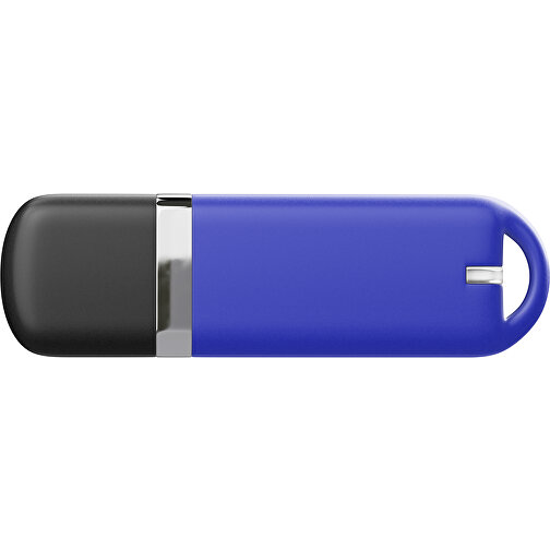 USB-Stick StylishDrive 2.0 , blau /schwarz MB , 16 GB , Gummiplastik, Kunststoff MB , 6,20cm x 0,75cm x 2,00cm (Länge x Höhe x Breite), Bild 2