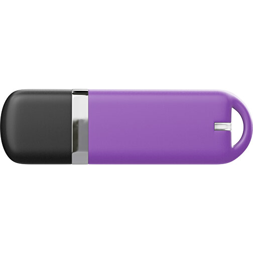 USB-Stick StylishDrive 2.0 , lavendellila /schwarz MB , 16 GB , Gummiplastik, Kunststoff MB , 6,20cm x 0,75cm x 2,00cm (Länge x Höhe x Breite), Bild 2
