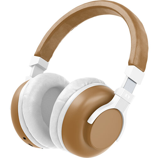 Bluetooth-ANC-Kopfhörer SilentHarmony Inkl. Individualisierung , erdbraun / weiß, Kunststoff, 20,00cm x 10,00cm x 17,00cm (Länge x Höhe x Breite), Bild 1