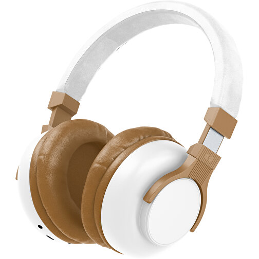 Bluetooth-ANC-Kopfhörer SilentHarmony Inkl. Individualisierung , weiß / erdbraun, Kunststoff, 20,00cm x 10,00cm x 17,00cm (Länge x Höhe x Breite), Bild 1