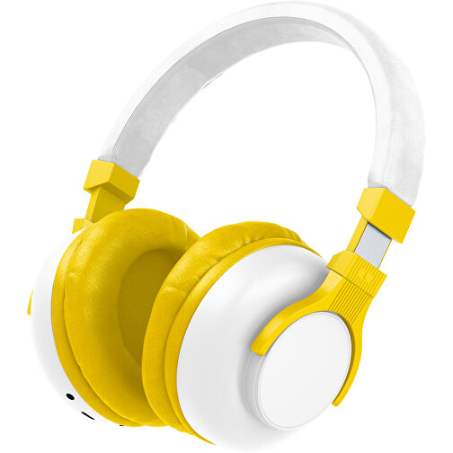 Bluetooth-ANC-Kopfhörer SilentHarmony Inkl. Individualisierung , weiß / goldgelb, Kunststoff, 20,00cm x 10,00cm x 17,00cm (Länge x Höhe x Breite), Bild 1