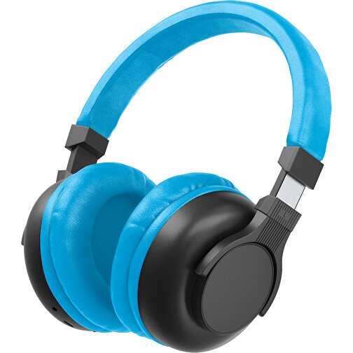 Bluetooth-ANC-Kopfhörer SilentHarmony Inkl. Individualisierung , schwarz / himmelblau, Kunststoff, 20,00cm x 10,00cm x 17,00cm (Länge x Höhe x Breite), Bild 1