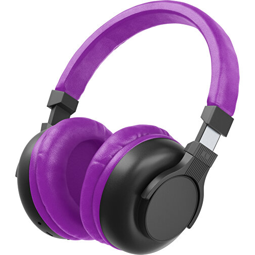 Bluetooth-ANC-Kopfhörer SilentHarmony Inkl. Individualisierung , schwarz / dunkelmagenta, Kunststoff, 20,00cm x 10,00cm x 17,00cm (Länge x Höhe x Breite), Bild 1