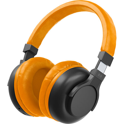 Bluetooth-ANC-Kopfhörer SilentHarmony Inkl. Individualisierung , schwarz / gelborange, Kunststoff, 20,00cm x 10,00cm x 17,00cm (Länge x Höhe x Breite), Bild 1