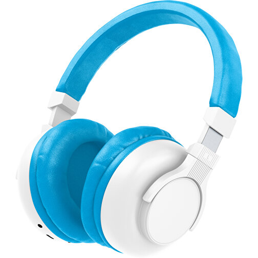 Bluetooth-ANC-Kopfhörer SilentHarmony Inkl. Individualisierung , weiß / himmelblau, Kunststoff, 20,00cm x 10,00cm x 17,00cm (Länge x Höhe x Breite), Bild 1