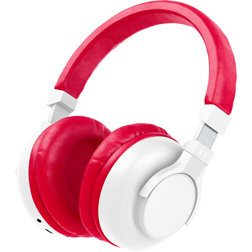Bluetooth-ANC-Kopfhörer SilentHarmony Inkl. Individualisierung , weiß / ampelrot, Kunststoff, 20,00cm x 10,00cm x 17,00cm (Länge x Höhe x Breite), Bild 1