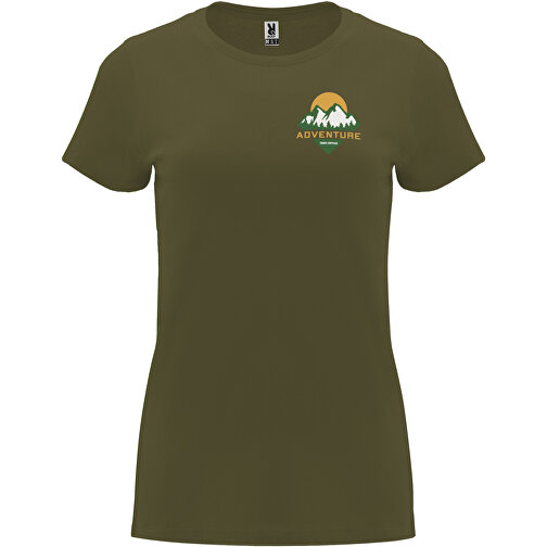 Capri T-Shirt Für Damen , militar green, Single jersey Strick 100% Baumwolle, 170 g/m2, L, , Bild 2