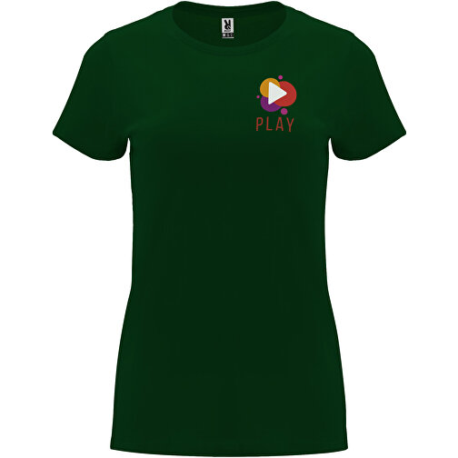 Capri T-Shirt Für Damen , dunkelgrün, Single jersey Strick 100% Baumwolle, 170 g/m2, 2XL, , Bild 2