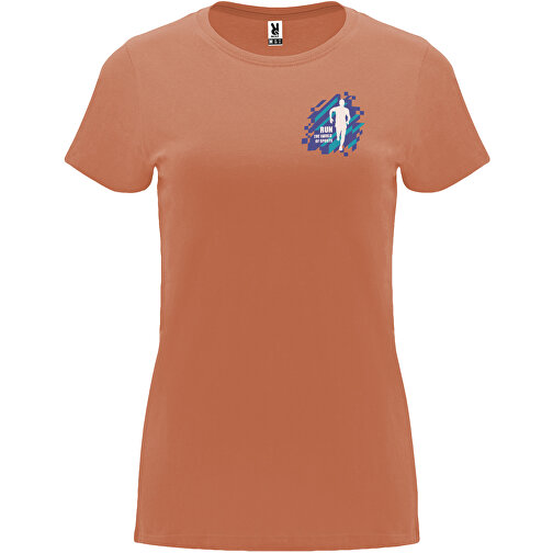 Capri T-Shirt Für Damen , greek orange, Single jersey Strick 100% Baumwolle, 170 g/m2, XL, , Bild 2