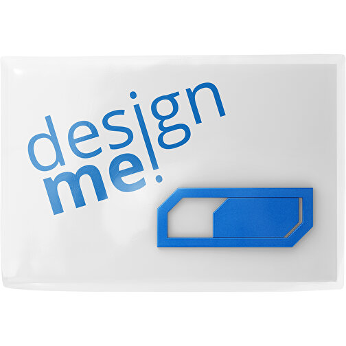 Webcam-Cover SicherHide Mit Bedruckter Karte , kobaltblau, Kunststoff, 1,50cm x 3,90cm (Länge x Breite), Bild 1