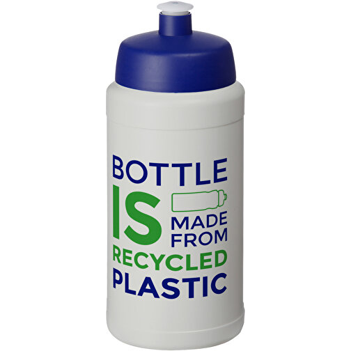 Baseline Recycelte Sportflasche, 500 Ml , Green Concept, natur / blau, Recycelter HDPE Kunststoff, 18,50cm (Höhe), Bild 2