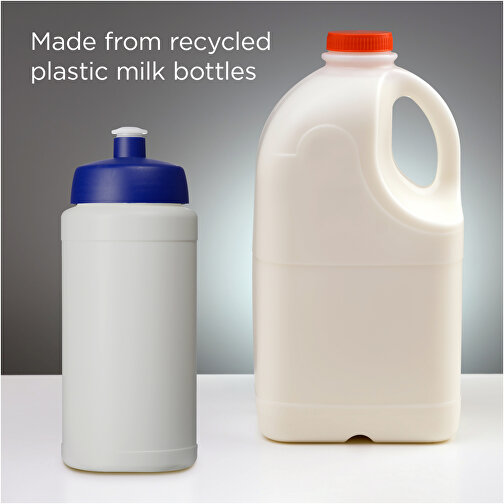 Baseline Recycelte Sportflasche, 500 Ml , Green Concept, natur / blau, Recycelter HDPE Kunststoff, 18,50cm (Höhe), Bild 4