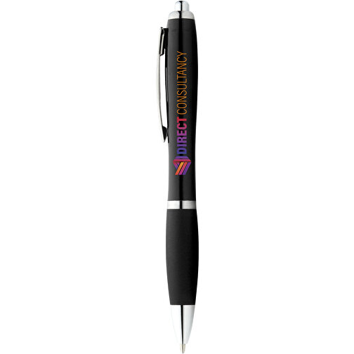Nash Kugelschreiber Mit Farbigem Schaft Und Griff , schwarz, ABS Kunststoff, 14,00cm (Länge), Bild 2