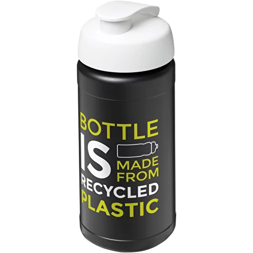 Bouteille de sport Baseline de 500 ml recyclée avec couvercle rabattable, Image 2