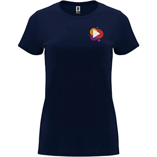 Capri T-Shirt Für Damen , navy blue, Single jersey Strick 100% Baumwolle, 170 g/m2, L, , Bild 2