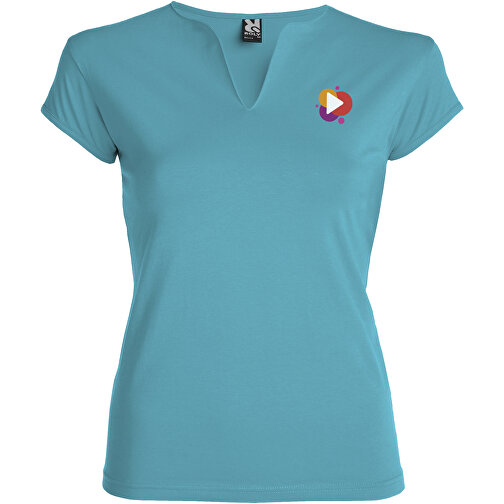 Belice T-Shirt Für Damen , türkis, Single jersey Strick 94% Baumwolle, 6% Elastan, 200 g/m2, S, , Bild 2