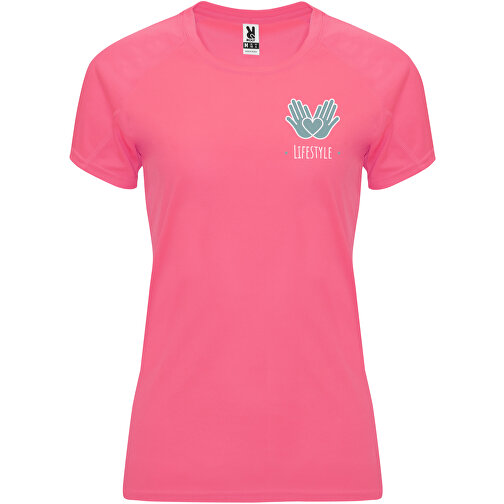 Bahrain Sport T-Shirt Für Damen , fluor lady pink, Interlock Strick 100% Polyester, 135 g/m2, 2XL, , Bild 2