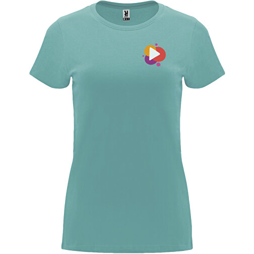 Capri T-Shirt Für Damen , dusty blue, Single jersey Strick 100% Baumwolle, 170 g/m2, 3XL, , Bild 2