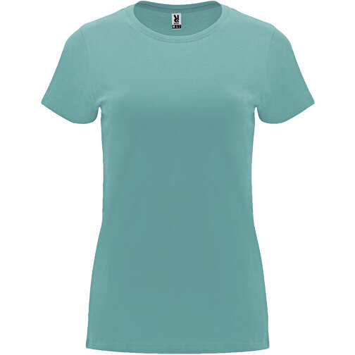 Capri T-Shirt Für Damen , dusty blue, Single jersey Strick 100% Baumwolle, 170 g/m2, M, , Bild 1