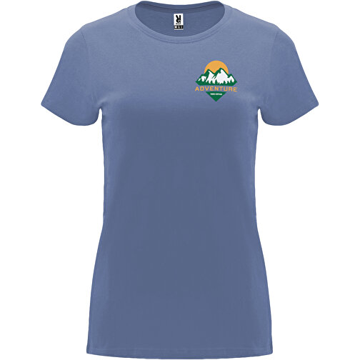 Capri T-Shirt Für Damen , blue denim, Single jersey Strick 100% Baumwolle, 170 g/m2, 3XL, , Bild 2