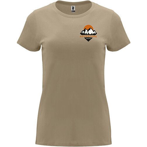 Capri T-Shirt Für Damen , sand meliert, Single jersey Strick 100% Baumwolle, 170 g/m2, XL, , Bild 2