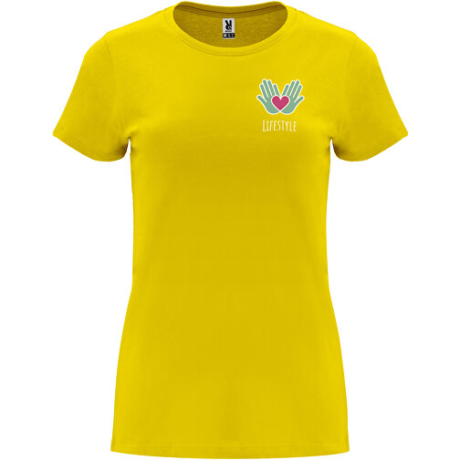 Capri T-Shirt Für Damen , gelb, Single jersey Strick 100% Baumwolle, 170 g/m2, 3XL, , Bild 2