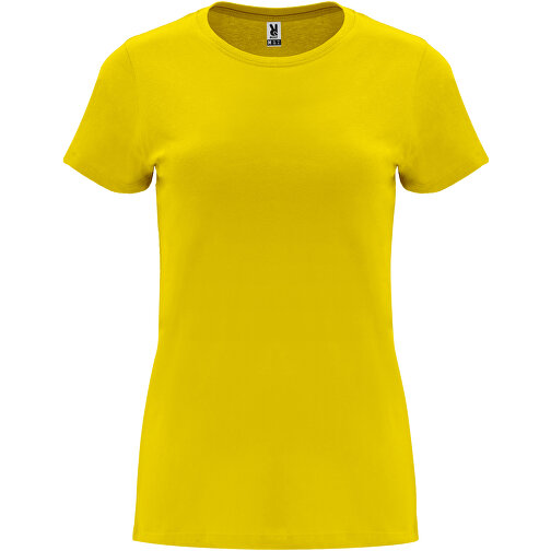 Capri T-Shirt Für Damen , gelb, Single jersey Strick 100% Baumwolle, 170 g/m2, L, , Bild 1