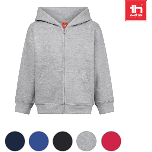 THC AMSTERDAM KIDS. Kinderjacken , hellgrau melliert, Amerikanisches Fleece, recyceltes Polyester, 8, , Bild 5