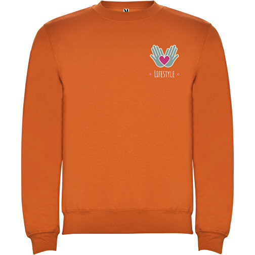 Clasica Sweatshirt Mit Rundhalsausschnitt Unisex , orange, Strick 50% Baumwolle, 50% Polyester, 280 g/m2, S, , Bild 2