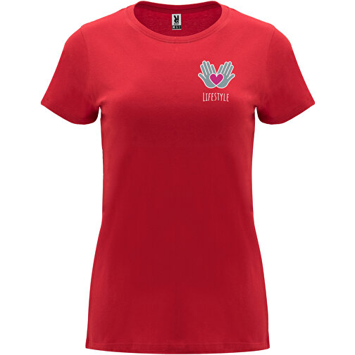 Capri T-Shirt Für Damen , rot, Single jersey Strick 100% Baumwolle, 170 g/m2, S, , Bild 2