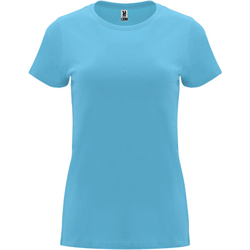 Capri T-Shirt Für Damen , türkis, Single jersey Strick 100% Baumwolle, 170 g/m2, L, , Bild 1