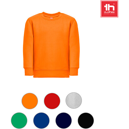 THC DELTA KIDS. Kindersweatshirt Aus Recycelter Baumwolle Und Polyester , orange, Baumwolle. Recycelter Polyester, 10, 57,00cm x 43,00cm (Länge x Breite), Bild 4