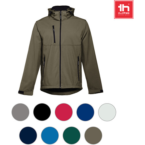 THC ZAGREB. Herren-Softshell-Jacke Aus Polyester Und Elastan , pastellgrün, Polyester und Elasthan, M, 74,00cm x 57,00cm (Länge x Breite), Bild 4