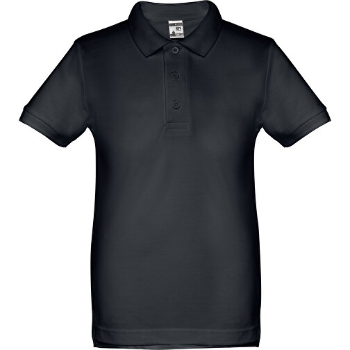 THC ADAM KIDS. Kurzärmeliges Baumwoll-Poloshirt Für Kinder (unisex) , nachtblau, 100% Baumwolle, 12, 63,00cm x 46,00cm (Länge x Breite), Bild 1