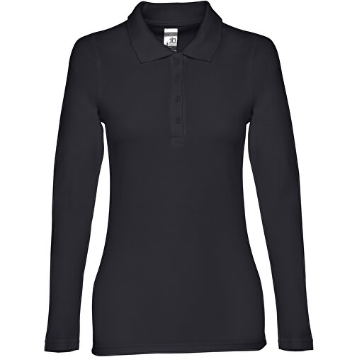 THC BERN WOMEN. Damen Langarm-Poloshirt , nachtblau, 100% Baumwolle, XL, 68,00cm x 49,00cm (Länge x Breite), Bild 1