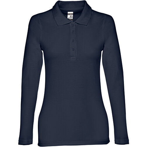 THC BERN WOMEN. Damen Langarm-Poloshirt , blau, 100% Baumwolle, XXL, 70,00cm x 52,00cm (Länge x Breite), Bild 1