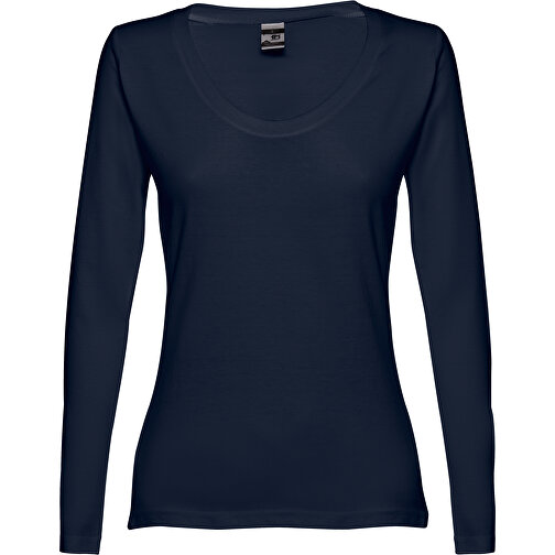 THC BUCHAREST WOMEN. Langärmeliges Tailliertes T-Shirt Für Frauen Aus Baumwolle , blau, 100% Baumwolle, M, 63,00cm x 44,00cm (Länge x Breite), Bild 1
