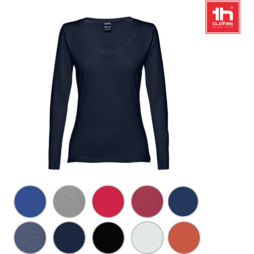THC BUCHAREST WOMEN. Langärmeliges Tailliertes T-Shirt Für Frauen Aus Baumwolle , blau, 100% Baumwolle, M, 63,00cm x 44,00cm (Länge x Breite), Bild 4