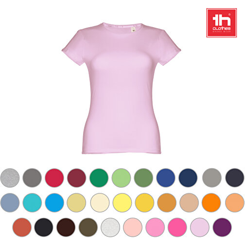 THC SOFIA. Tailliertes Damen-T-Shirt , hellgrau, 100% Baumwolle, M, 62,00cm x 44,00cm (Länge x Breite), Bild 4