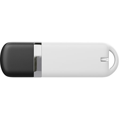 USB-Stick StylishDrive 2.0 , weiß / schwarz MB , 16 GB , Gummiplastik, Kunststoff MB , 6,20cm x 0,75cm x 2,00cm (Länge x Höhe x Breite), Bild 2