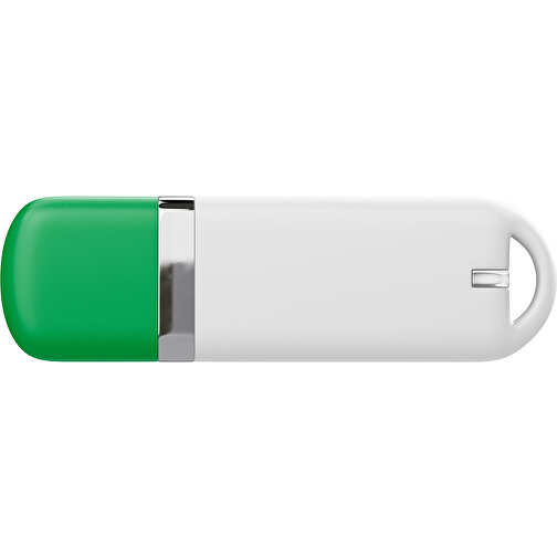 USB-Stick StylishDrive 2.0 , weiß / grün MB , 16 GB , Gummiplastik, Kunststoff MB , 6,20cm x 0,75cm x 2,00cm (Länge x Höhe x Breite), Bild 2