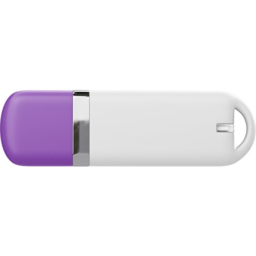 USB-Stick StylishDrive 2.0 , weiß / lavendellila MB , 16 GB , Gummiplastik, Kunststoff MB , 6,20cm x 0,75cm x 2,00cm (Länge x Höhe x Breite), Bild 2